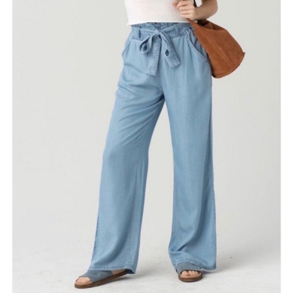 Thread & Supply Pants - THREAD & SUPPLY | High Waisted Belted Pants Blue #JG205TC Size XS